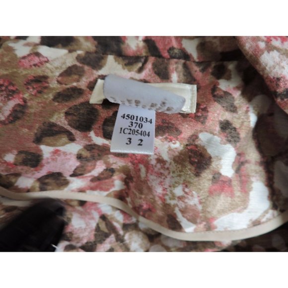 Chicos Blazer Sz 3 Career Lightweight Pink Brown Beaded Front - Picture 6 of 6